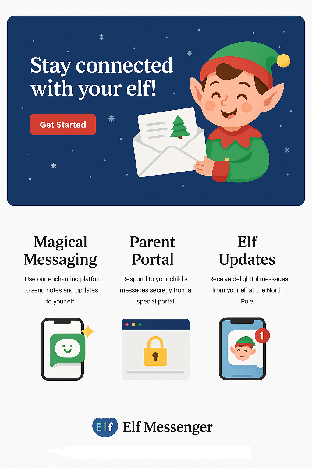 Screenshot of Elf Messenger kid portal